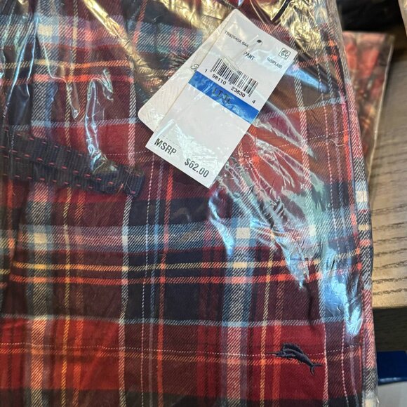 Tommy Bahama Flannel Plaid Pajama Pants $52 in Red Plaid - Picture 9 of 15